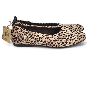 Born Boca Leopard Print Faux Suede Round Toe Ballet Flats Shoes Womens Size 8